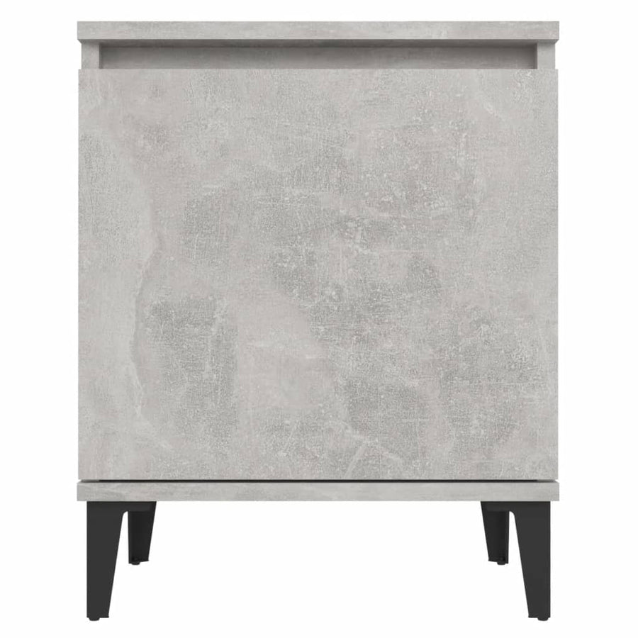 Bed Cabinet with Metal Legs Concrete Grey 40x30x50 cm
