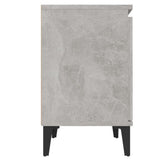 Bed Cabinet with Metal Legs Concrete Grey 40x30x50 cm - Close-Up Angle
