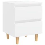 Bed Cabinets with Solid Pinewood Legs 2 pcs White 40x35x50 cm
