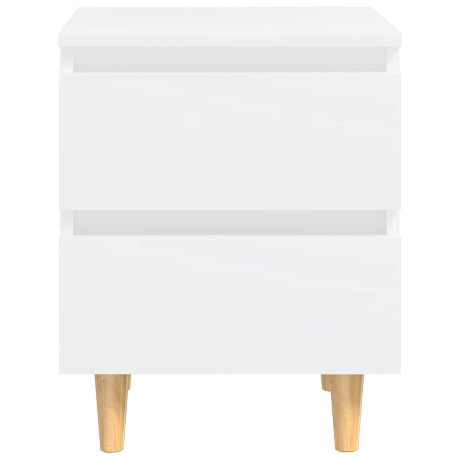 Bed Cabinets with Solid Pinewood Legs 2 pcs White 40x35x50 cm