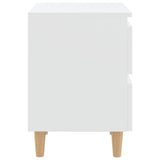Bed Cabinets with Solid Pinewood Legs 2 pcs White 40x35x50 cm - 45-Degree Angle