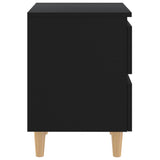 Bed Cabinets with Solid Pinewood Legs 2 pcs Black 40x35x50 cm - 45-Degree Angle