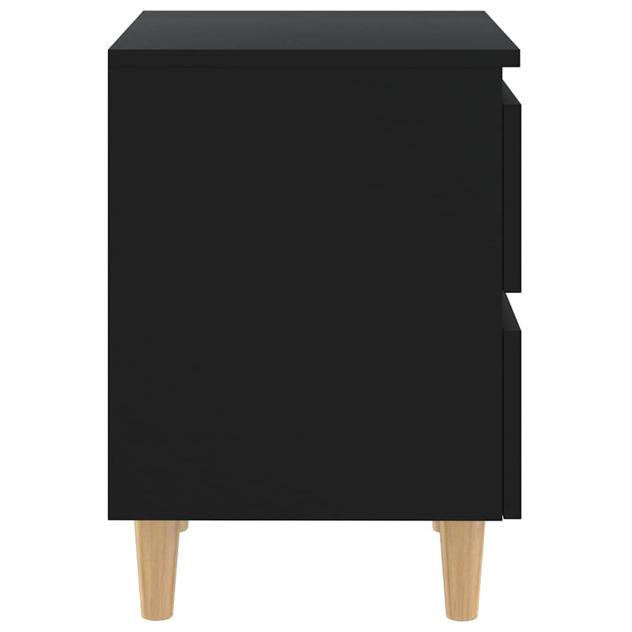 Bed Cabinets with Solid Pinewood Legs 2 pcs Black 40x35x50 cm