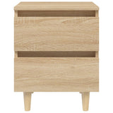 Bed Cabinet with Solid Pinewood Legs Sonoma Oak 40x35x50 cm