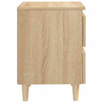 Bed Cabinet with Solid Pinewood Legs Sonoma Oak 40x35x50 cm