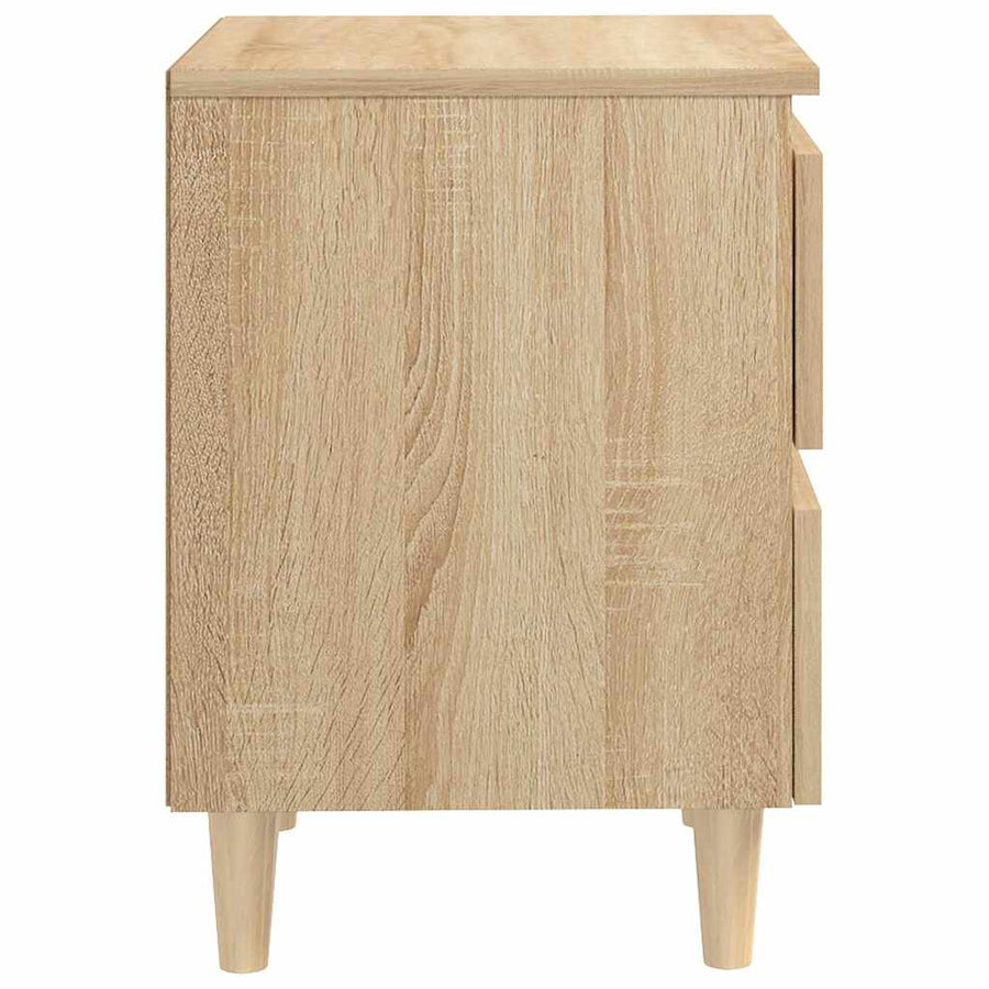 Bed Cabinet with Solid Pinewood Legs Sonoma Oak 40x35x50 cm