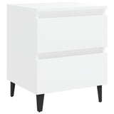 Bed Cabinet White 40x35x50 cm Engineered Wood - Front View