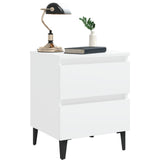 Bed Cabinet White 40x35x50 cm Engineered Wood - Rear View