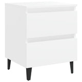 Bed Cabinets 2 pcs White 40x35x50 cm Engineered Wood - Side View