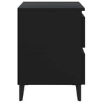 Bed Cabinet Black 40x35x50 cm Engineered Wood