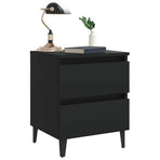 Bed Cabinet Black 40x35x50 cm Engineered Wood
