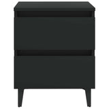 Bed Cabinets 2 pcs Black 40x35x50 cm Engineered Wood