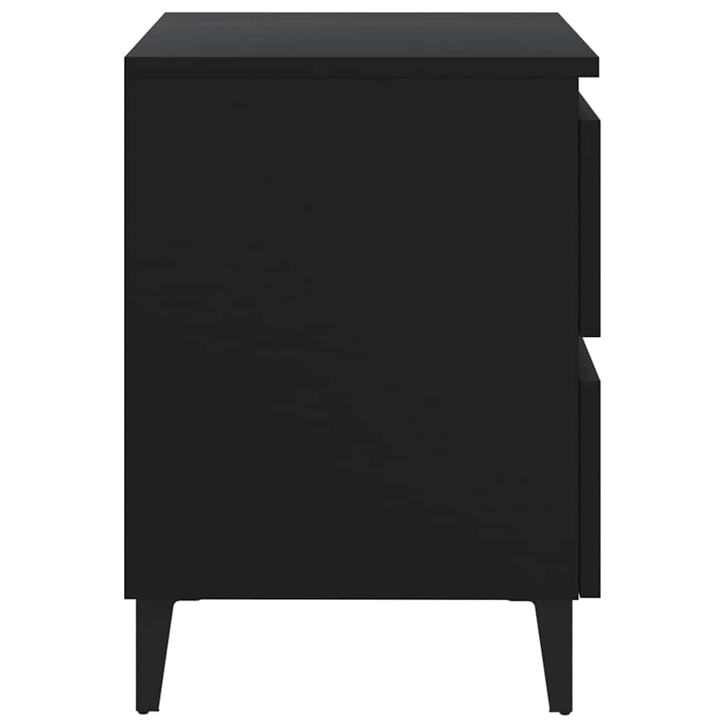 Bed Cabinets 2 pcs Black 40x35x50 cm Engineered Wood