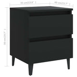 Bed Cabinets 2 pcs Black 40x35x50 cm Engineered Wood - Extra Image