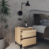 Bed Cabinet Sonoma Oak 40x35x50 cm Engineered Wood - Rear View