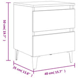 Bed Cabinet Sonoma Oak 40x35x50 cm Engineered Wood - Extra Image