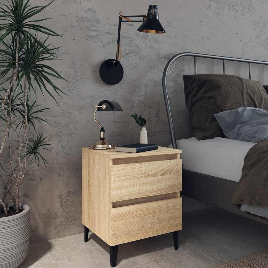 Bed Cabinet Sonoma Oak 40x35x50 cm Engineered Wood