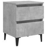 Bed Cabinet Concrete Grey 40x35x50 cm Engineered Wood - Front View