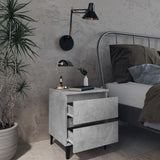 Bed Cabinet Concrete Grey 40x35x50 cm Engineered Wood - Rear View