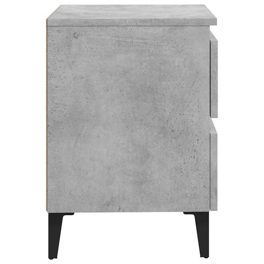 Bed Cabinets 2 pcs Concrete Grey 40x35x50 cm Engineered Wood