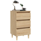 Bed Cabinet with Solid Wood Legs Sonoma Oak 40x35x69 cm - Top-Down View