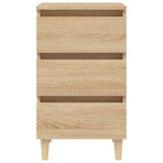 Bed Cabinet with Solid Wood Legs Sonoma Oak 40x35x69 cm