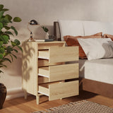 Bed Cabinets & Solid Wood Legs 2 pcs Sonoma Oak 40x35x69 cm - Side View