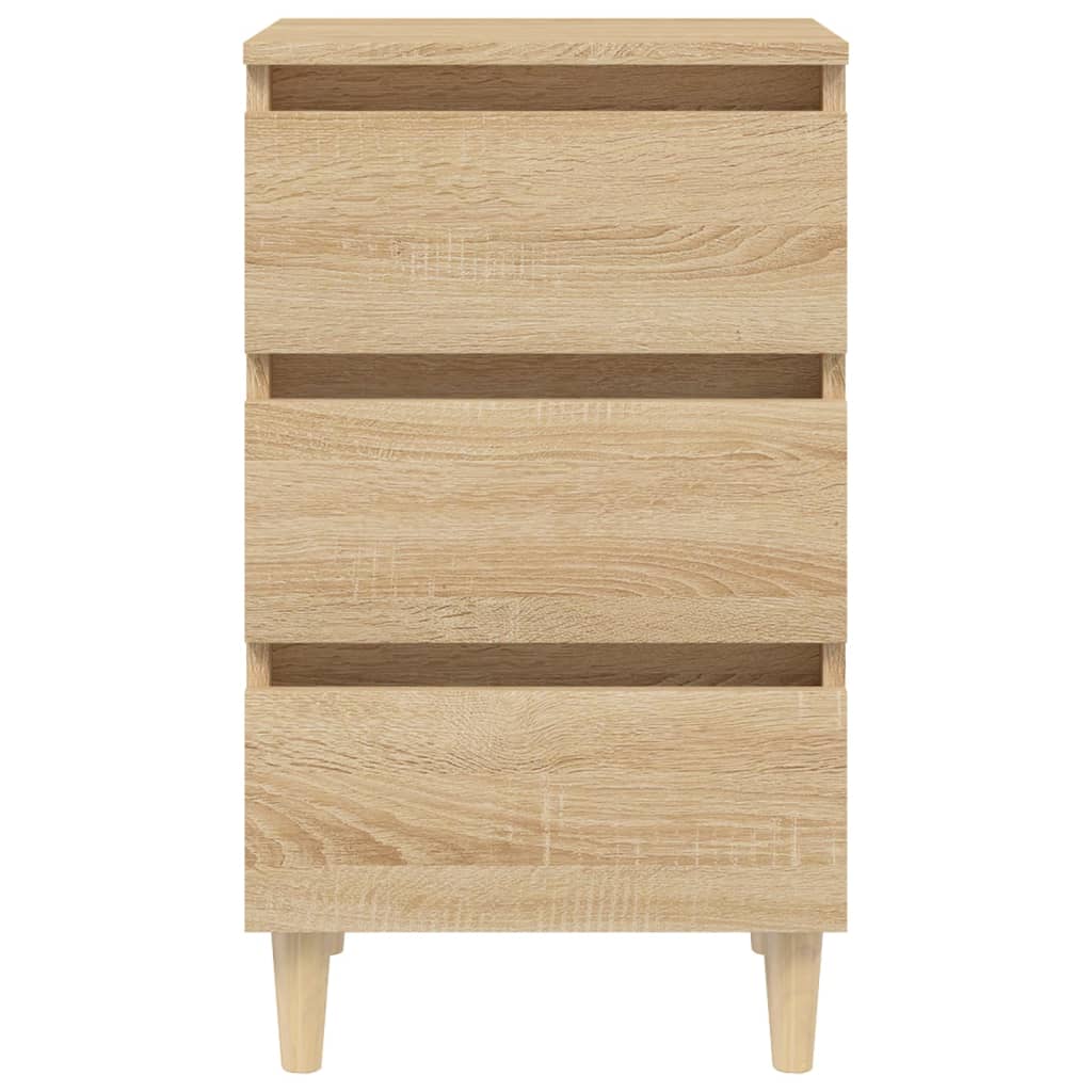Bed Cabinets & Solid Wood Legs 2 pcs Sonoma Oak 40x35x69 cm