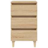 Bed Cabinets & Solid Wood Legs 2 pcs Sonoma Oak 40x35x69 cm - Rear View