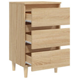 Bed Cabinets & Solid Wood Legs 2 pcs Sonoma Oak 40x35x69 cm