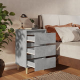 Bed Cabinets & Solid Wood Legs 2 pcs Concrete Grey 40x35x69 cm - Side View