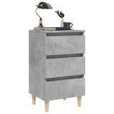 Bed Cabinets & Solid Wood Legs 2 pcs Concrete Grey 40x35x69 cm - Top-Down View