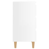 Bed Cabinets & Wood Legs 2 pcs High Gloss White 40x35x69cm - Rear View