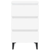 Bed Cabinet with Metal Legs White 40x35x69 cm - Top-Down View