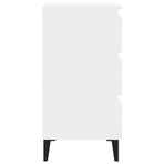 Bed Cabinet with Metal Legs White 40x35x69 cm