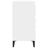 Bed Cabinet with Metal Legs 2 pcs White 40x35x69 cm - Rear View