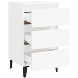 Bed Cabinet with Metal Legs 2 pcs White 40x35x69 cm