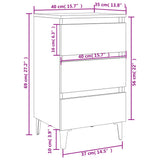 Bed Cabinet with Metal Legs Black 40x35x69 cm - Close-Up Angle