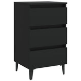 Bed Cabinet with Metal Legs 2 pcs Black 40x35x69 cm - Top-Down View