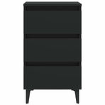 Bed Cabinet with Metal Legs 2 pcs Black 40x35x69 cm