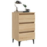 Bed Cabinet with Metal Legs Sonoma Oak 40x35x69 cm - Top-Down View