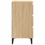 Bed Cabinet with Metal Legs Sonoma Oak 40x35x69 cm - Rear View