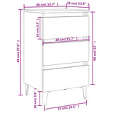 Bed Cabinet with Metal Legs Sonoma Oak 40x35x69 cm - Extra Image