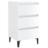 Bed Cabinet with Metal Legs 2 pcs High Gloss White 40x35x69 cm - Top-Down View