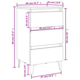 Bed Cabinet with Metal Legs 2 pcs High Gloss White 40x35x69 cm - Low Angle