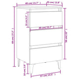 Bed Cabinet with Metal Legs 2 pcs High Gloss Black 40x35x69 cm