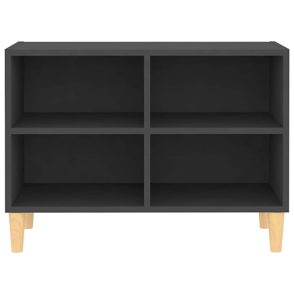 TV Cabinet with Solid Wood Legs Grey 69.5x30x50 cm
