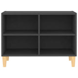 TV Cabinet with Solid Wood Legs Grey 69.5x30x50 cm