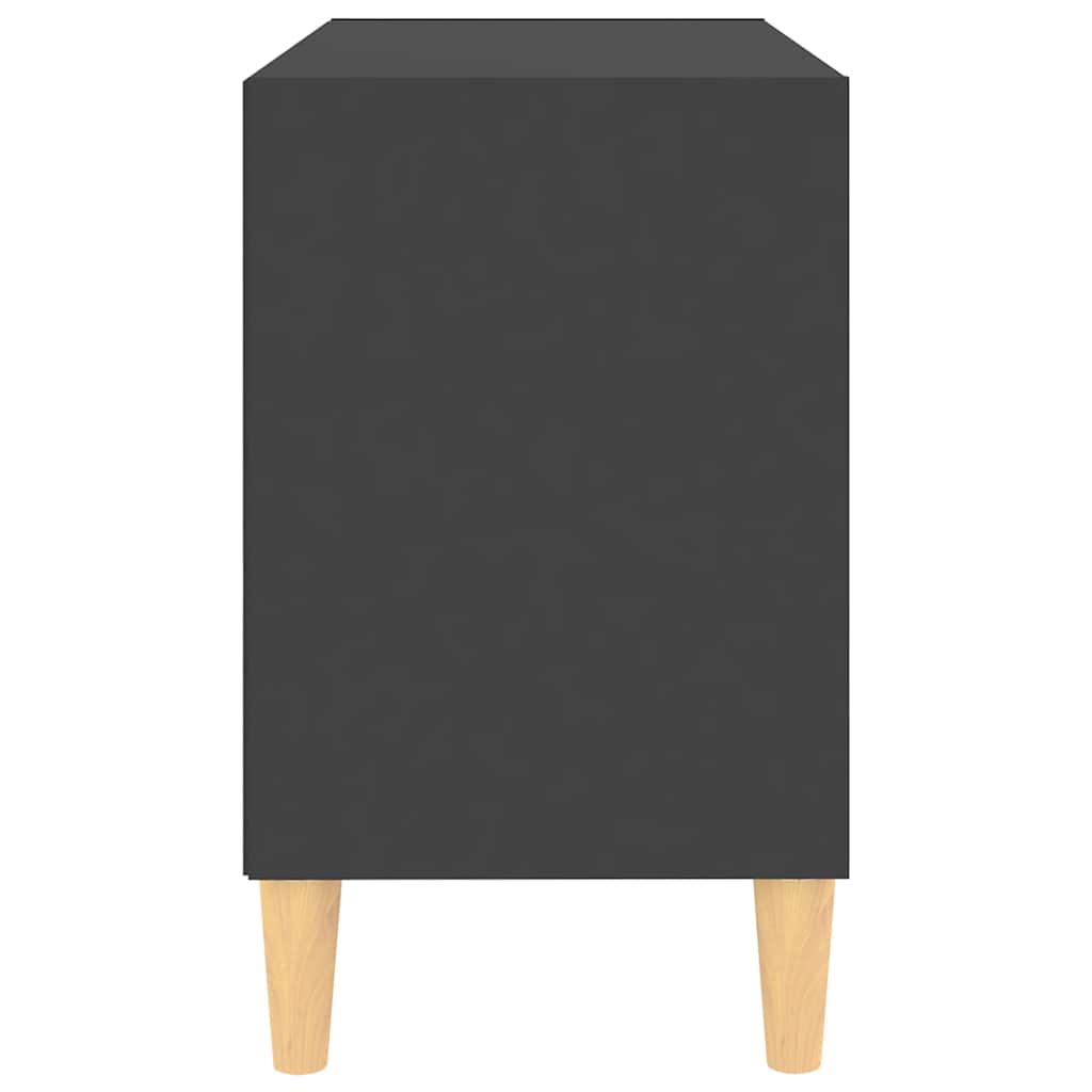 TV Cabinet with Solid Wood Legs Grey 69.5x30x50 cm