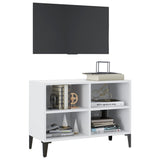 TV Cabinet with Metal Legs White 69.5x30x50 cm - Side View
